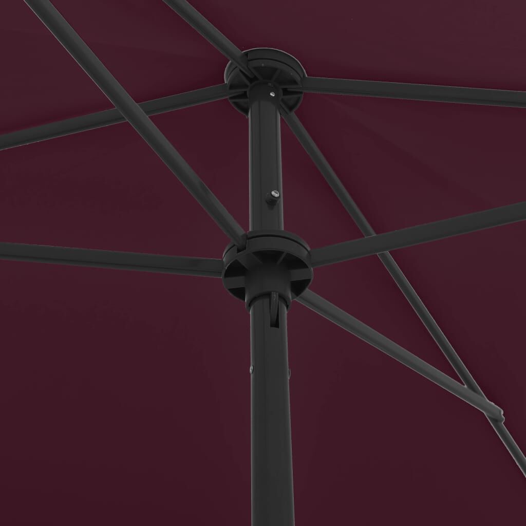 vidaXL Beach Parasol Bordeaux Red 200x125 cm