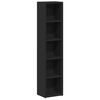 vidaXL CD Cabinets 2 pcs Black 21x16x93.5 cm Engineered Wood