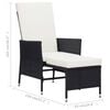 vidaXL 3 Piece Garden Lounge Set with Cushions Poly Rattan Black