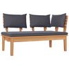 vidaXL Garden Bench Set with Cushion with Storage 4 pcs Brown and Grey