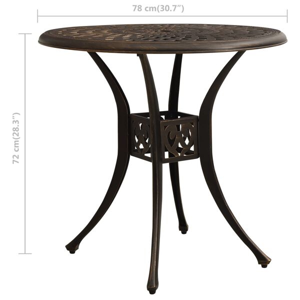 vidaXL 5 Piece Bistro Set Cast Aluminium Bronze