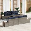 vidaXL Sofa Set with Cushion 9 pcs Grey Poly Rattan