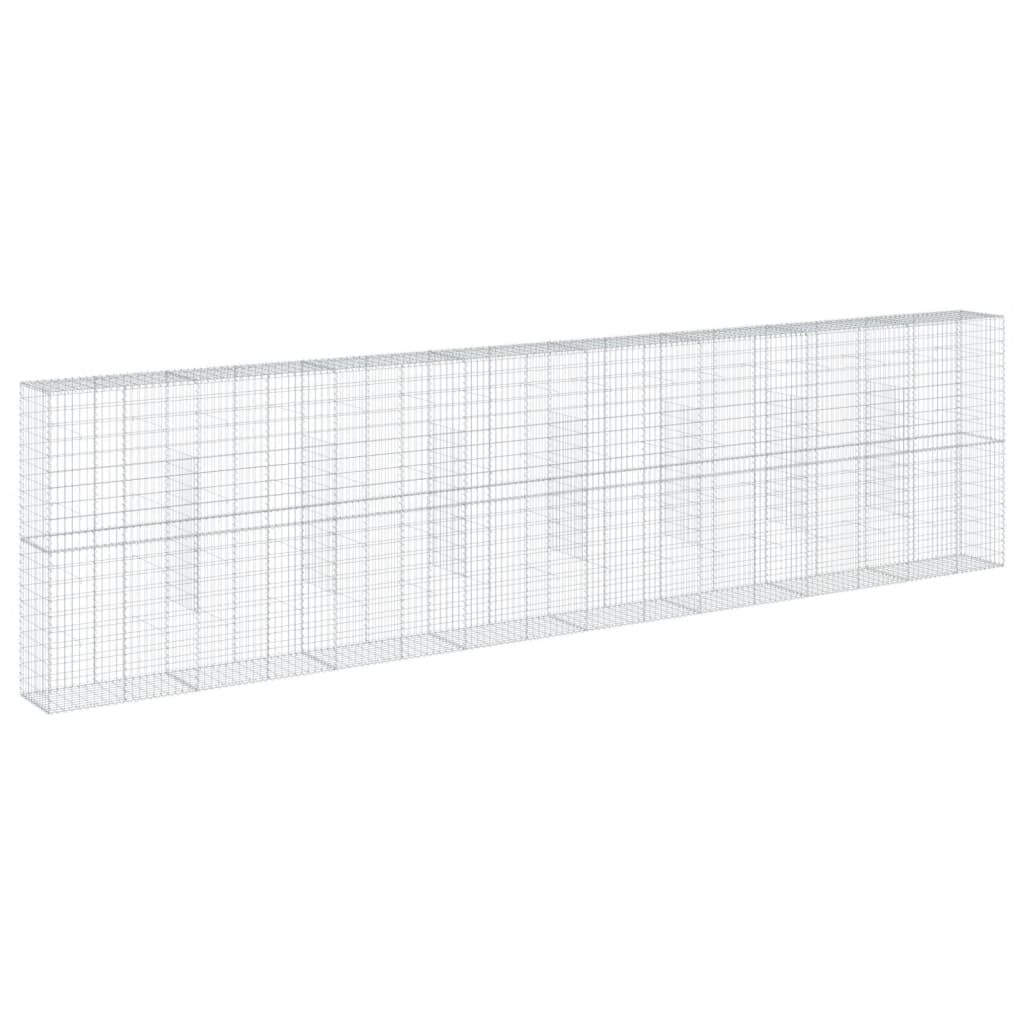 vidaXL Gabion Basket with Cover 800x50x200 cm Galvanised Iron