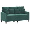 vidaXL 2 Piece Sofa Set with Cushions Dark Green Velvet
