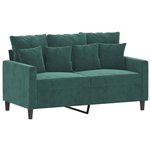 vidaXL 2 Piece Sofa Set with Cushions Dark Green Velvet
