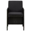 vidaXL Garden Chairs with Cushions 4 pcs Poly Rattan Black