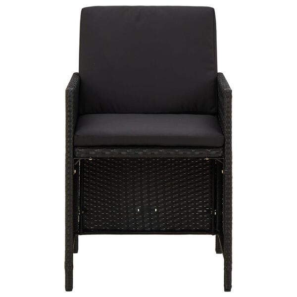 vidaXL Garden Chairs with Cushions 4 pcs Poly Rattan Black