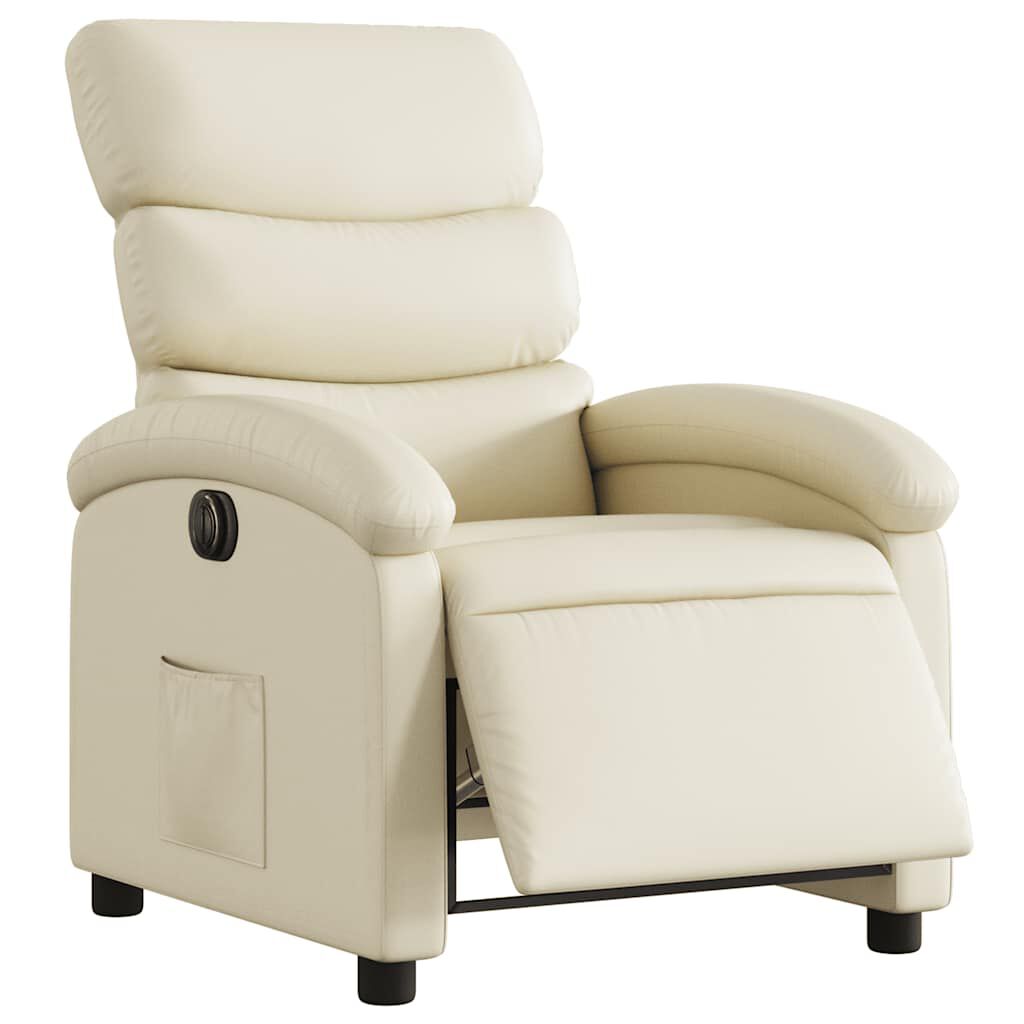 vidaXL Electric Recliner Chair Cream Faux Leather