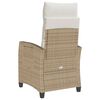 vidaXL Reclining Garden Chair with Side Table Beige Poly Rattan
