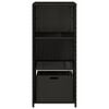 vidaXL Garden Storage Cabinet Black 50x55x115 cm Poly Rattan
