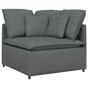 vidaXL Modular Sofa Corner Module with Cushions Dark Grey 100 cm