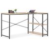 vidaXL Computer Desk Black and Oak 120x72x70 cm