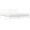 vidaXL Metal Bed Frame without Mattress with Footboard White 193x203cm
