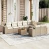 vidaXL 10 Piece Garden Sofa Set with Cushions Beige Poly Rattan