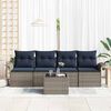 vidaXL Sofa Set with Cushion 5 pcs Grey Poly Rattan