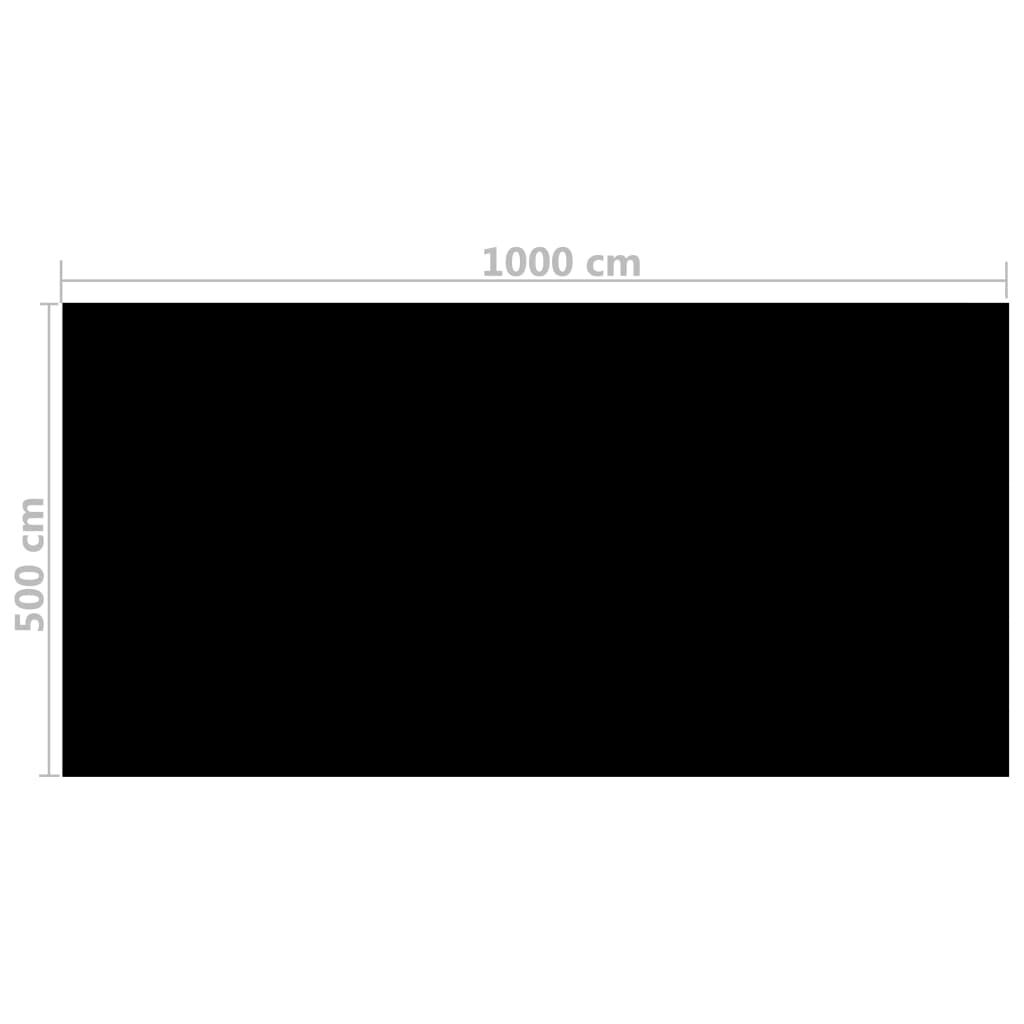 Floating Rectangular PE Solar Pool Film 10 x 5 m Black