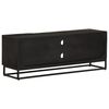 vidaXL TV Cabinet Black 110x30x40 cm Solid Wood Mango and Iron