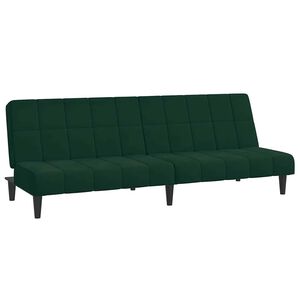 vidaXL 2-Seater Sofa Bed Dark Green Velvet