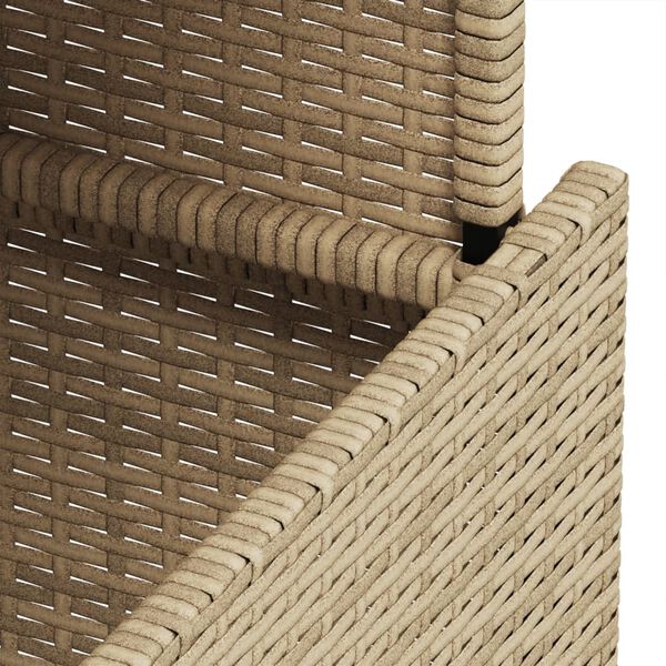 vidaXL Garden Table with Glass Top Beige 100x55x73 cm Poly Rattan