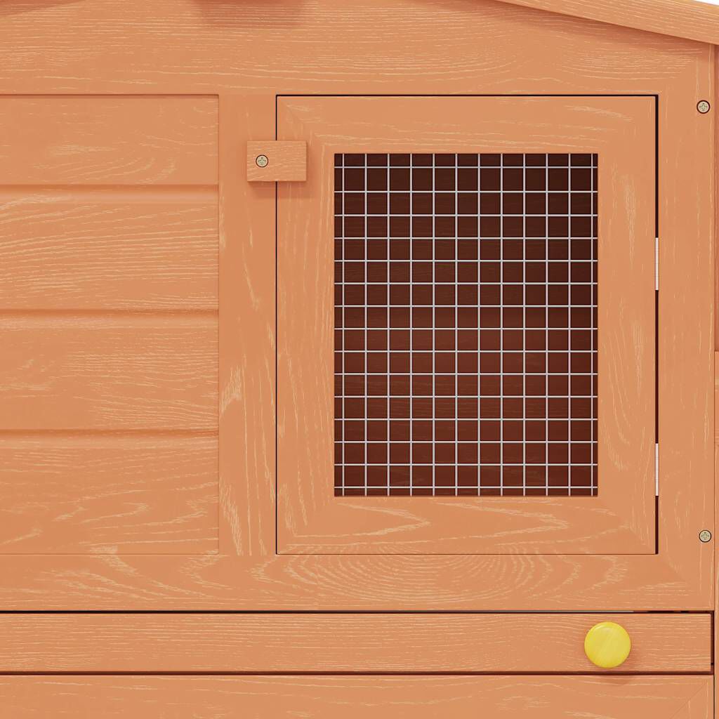 vidaXL Large Rabbit Hutch Small Animal House Pet Cage with Roofs Wood