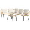 vidaXL Garden Sofa Set 2 pcs Natural Poly Rattan