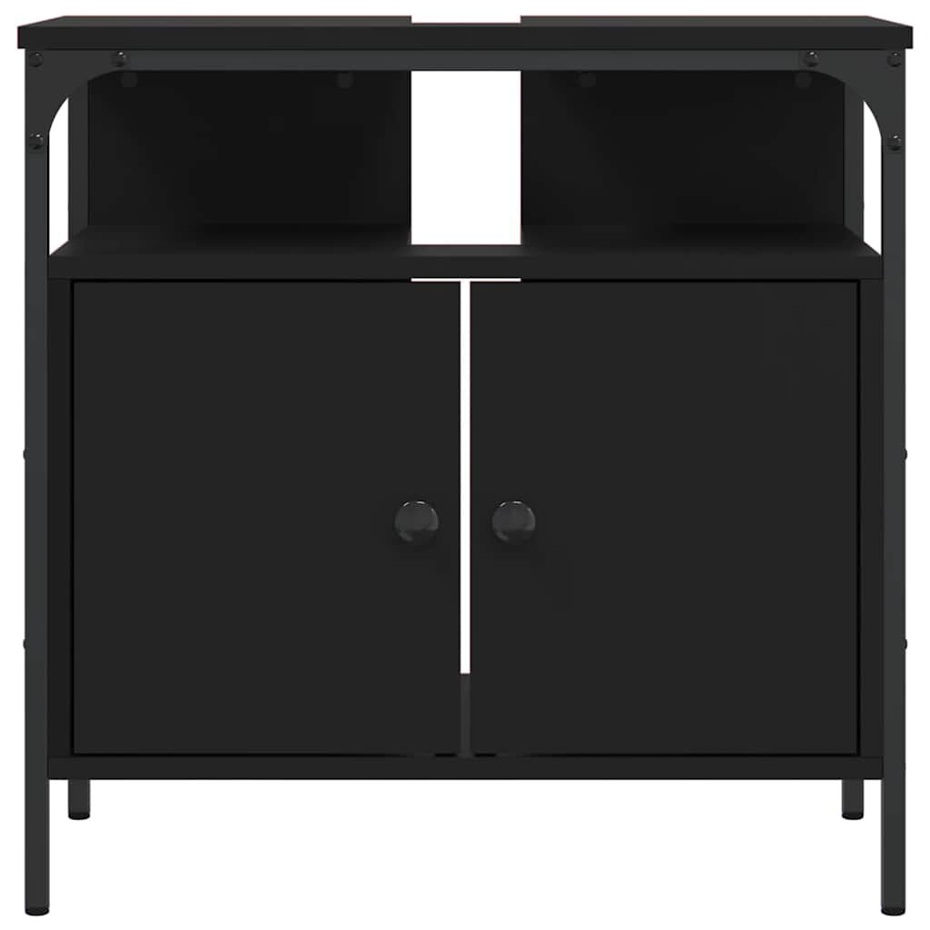 vidaXL Bathroom Sink Cabinet Black 60x30x60 cm Engineered Wood