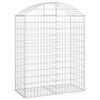 vidaXL Arched Gabion Basket 100x50x120/140 cm Galvanised Iron