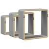 vidaXL Wall Cube Shelves 3 pcs Grey MDF