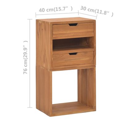 vidaXL Storage Cabinet 40x30x76 cm Solid Teak Wood