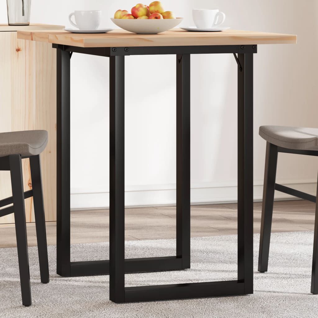 vidaXL Dining Table O-Frame 70x70x75.5 cm Solid Wood Pine and Steel