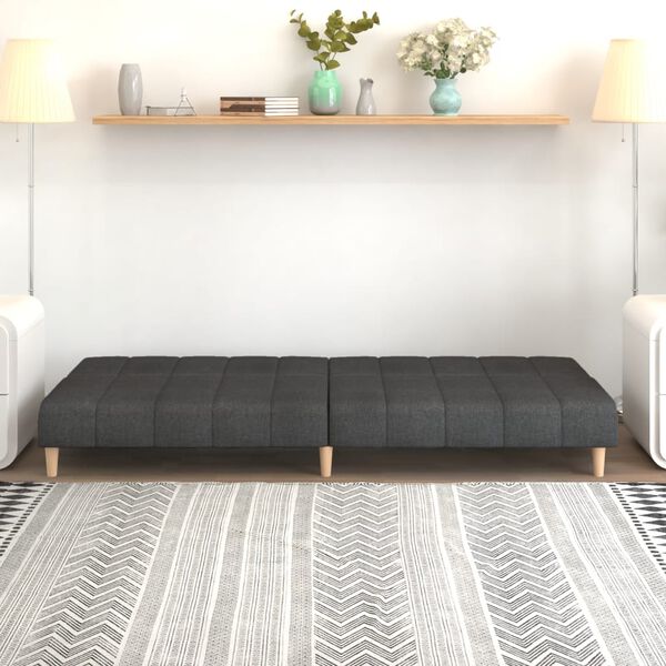 vidaXL 2-Seater Sofa Bed Dark Grey Fabric