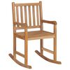 vidaXL Rocking Chair with Wine Red Cushion Solid Teak Wood
