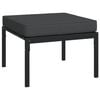 vidaXL 6 Piece Garden Lounge Set with Grey Cushions Steel