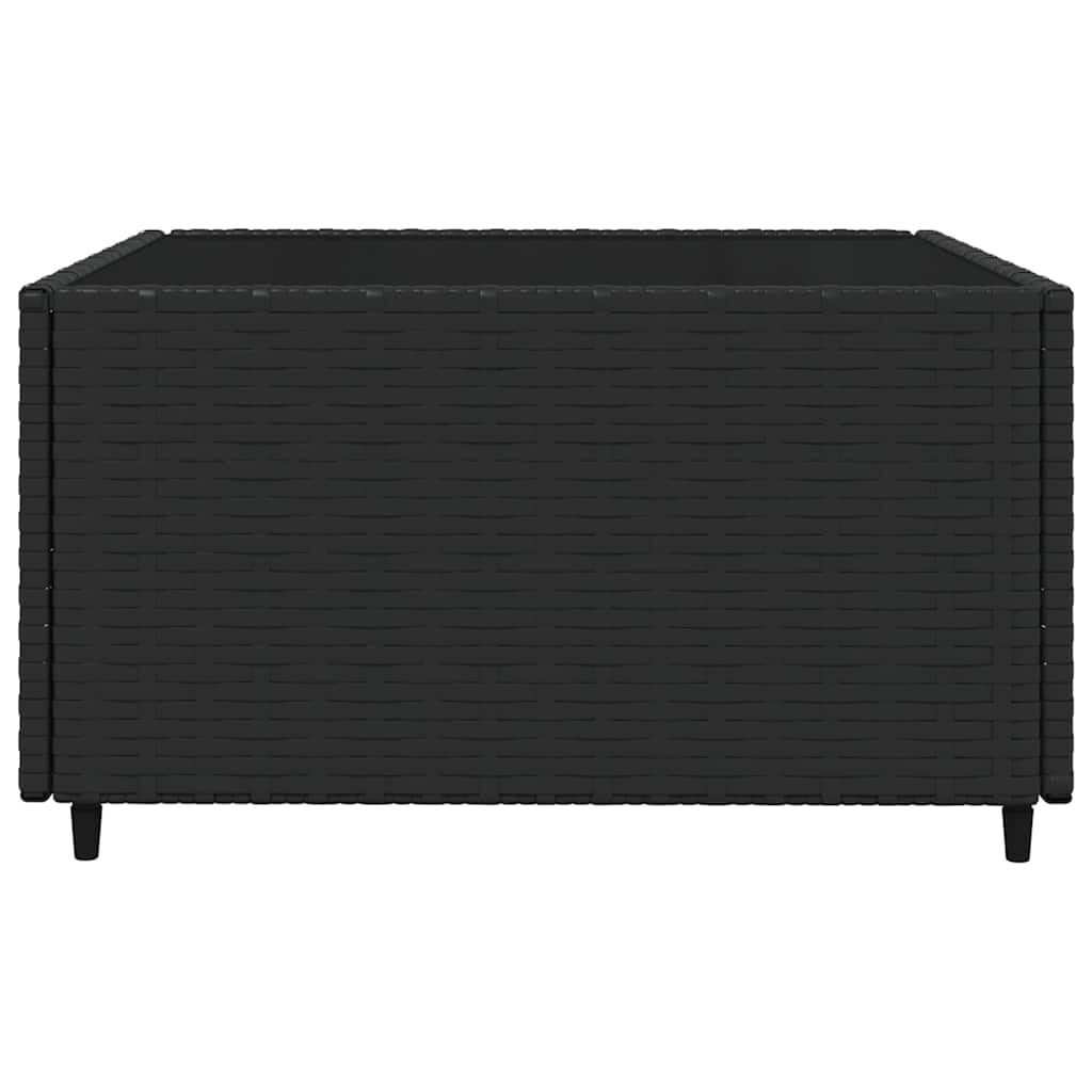 vidaXL 4 Piece Garden Lounge Set with Cushions Black Poly Rattan