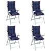 vidaXL Highback Chair Cushions 4 pcs Navy Blue Oxford Fabric