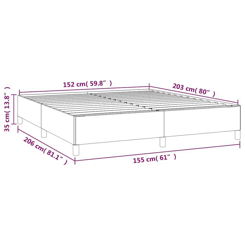 vidaXL Bed Frame without Mattress Dark Grey 152x203 cm Queen Fabric