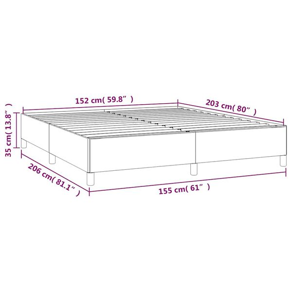 vidaXL Bed Frame without Mattress Dark Grey 152x203 cm Queen Fabric