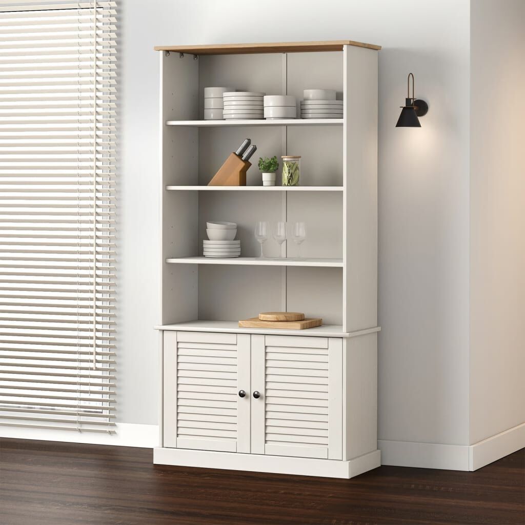 vidaXL Bookcase VIGO White 85x35x170 cm Solid Wood Pine