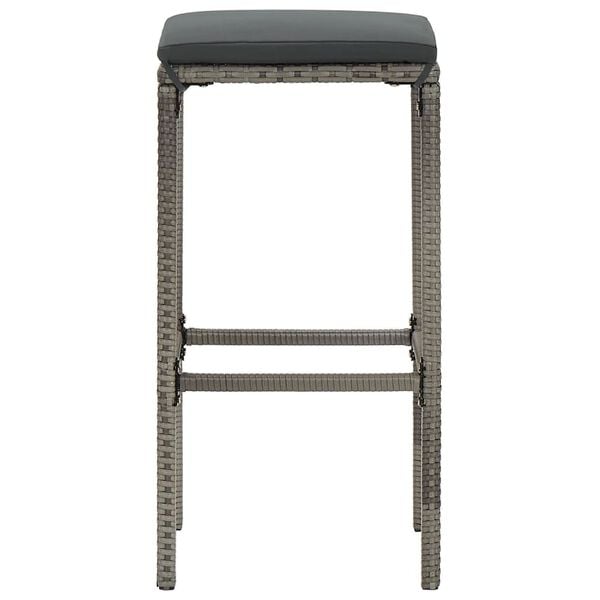 vidaXL 5 Piece Garden Bar Set Grey Solid Wood Acacia and Poly Rattan