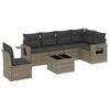 vidaXL 7 Piece Garden Sofa Set with Cushions Grey Poly Rattan