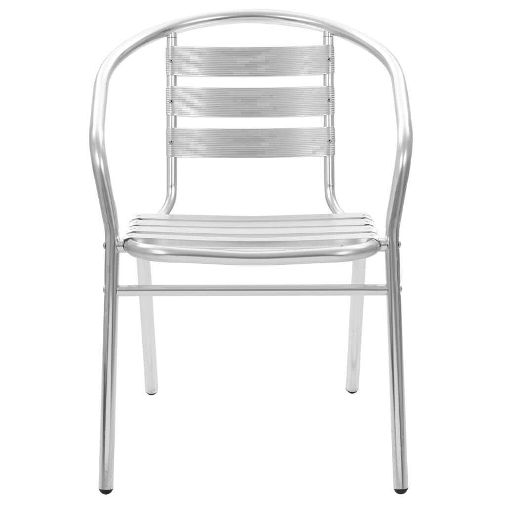 vidaXL 5 Piece Outdoor Dining Set Aluminium Silver