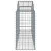 vidaXL Arched Gabion Baskets 4 pcs 200x50x80/100 cm Galvanised Iron