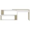 vidaXL Corner Desk White and Sonoma Oak 200x50x76 cm Engineered Wood