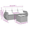 vidaXL 4 Piece Garden Sofa Set with Cushions Black Poly Rattan