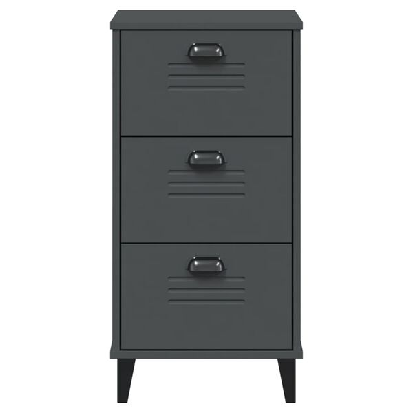 vidaXL Bedside Cabinet VIKEN Anthracite Grey Engineered Wood