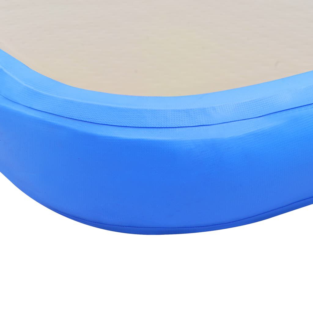 vidaXL Inflatable Gymnastics Mat with Pump 400x100x10 cm PVC Blue