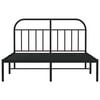 vidaXL Metal Bed Frame without Mattress with Headboard Black 135x190cm