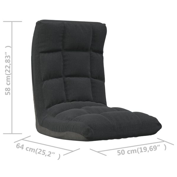 vidaXL Folding Floor Chair Black Fabric