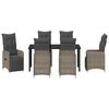 vidaXL Garden Dining Set with Cushion 7 pcs Beige Poly Rattan