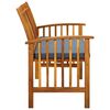 vidaXL Garden Bench with Cushion 119 cm Solid Acacia Wood